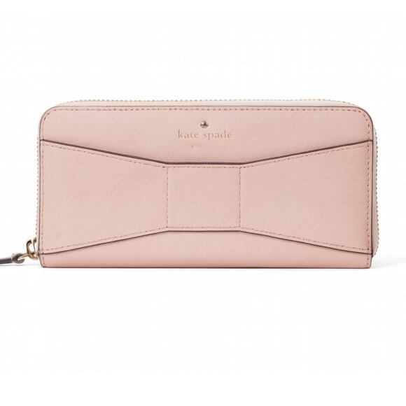 Kate Spade 2 Park Avenue Saffiano Lacey Rosy Dawn Zip Around Wallet